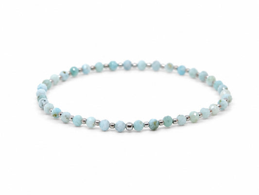 Stříbrný náramek - Larimar 1+1