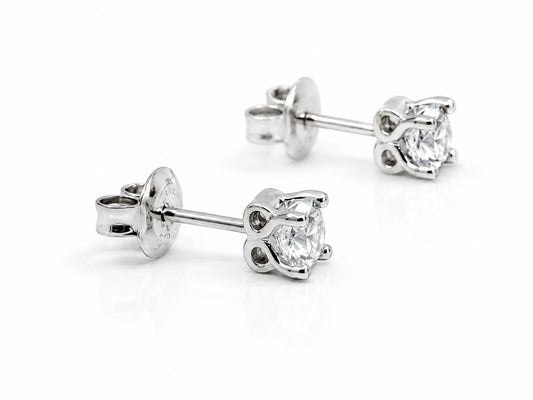 Stříbrné puzetové náušnice - zirkon 5mm